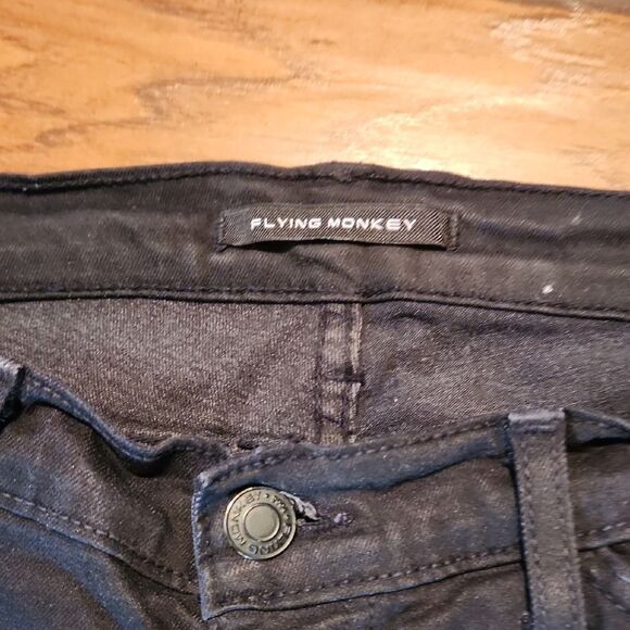 Flying Monkey Black Skinny Jeans with Zipper Detail - Picture 3 of 6